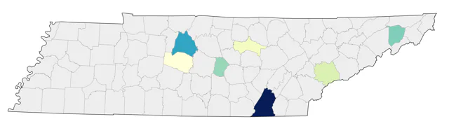 Calliope Hummingbird county map