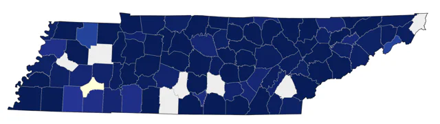 Cerulean Warbler county map