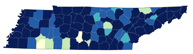 Chestnut-sided Warbler county map
