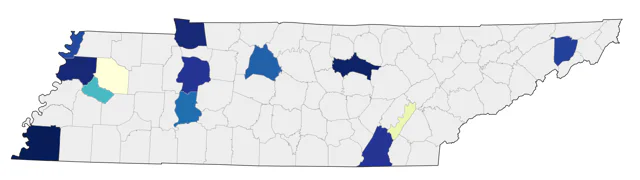 Cinnamon Teal county map