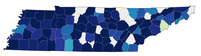 Common Goldeneye county map