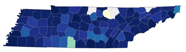 Golden-winged Warbler county map