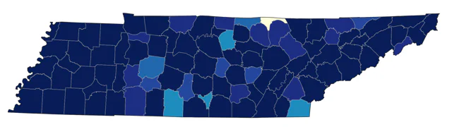 Great Egret county map