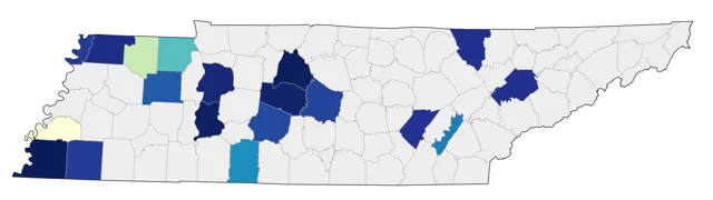 Harris's Sparrow county map