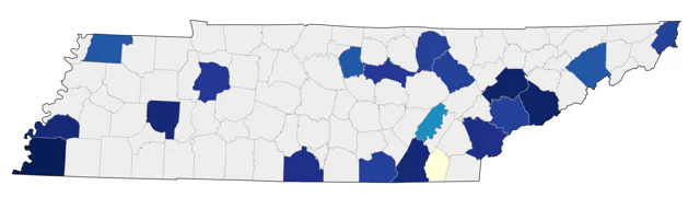 Helmeted Guineafowl county map