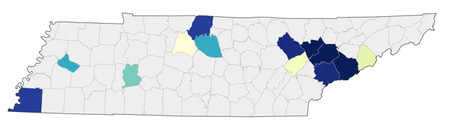 Indian Peafowl county map