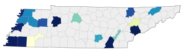King Rail county map
