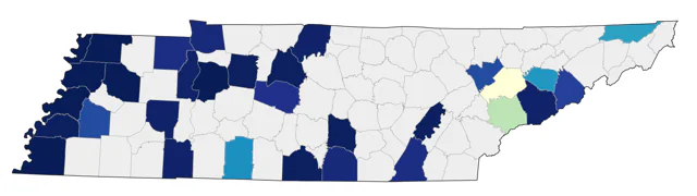 Least Tern county map