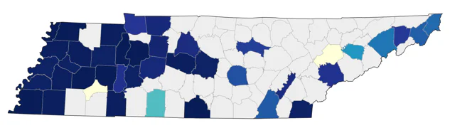 LeConte's Sparrow county map