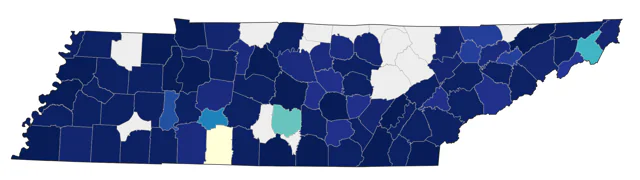 Little Blue Heron county map