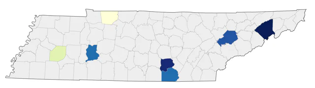 Mandarin Duck county map