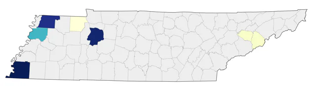 Mottled Duck county map