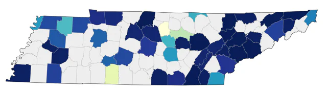 Mute Swan county map