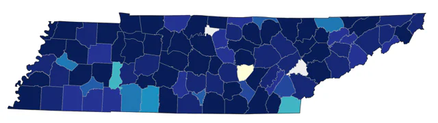 Nashville Warbler county map