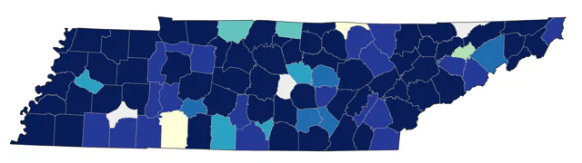 Northern Waterthrush county map