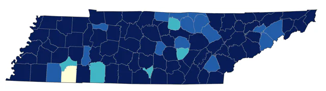 Northern Yellow Warbler county map