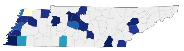 Painted Bunting county map