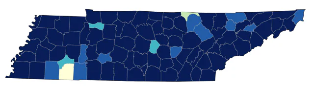 Palm Warbler county map