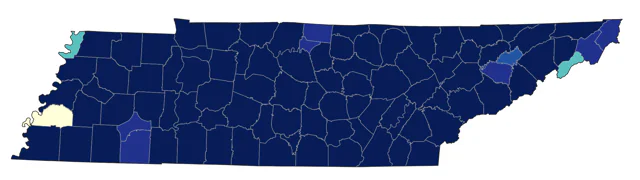 Prairie Warbler county map