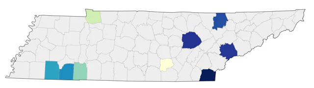 Red-cockaded Woodpecker county map
