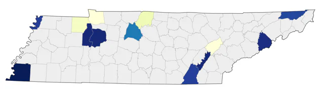 Red Knot county map