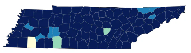 Rose-breasted Grosbeak county map