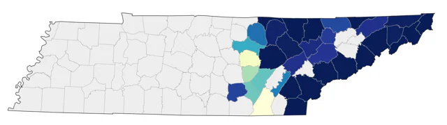 Ruffed Grouse county map
