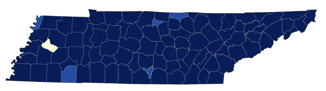Scarlet Tanager county map