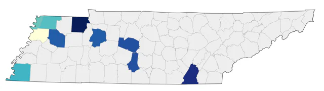 Spotted Towhee county map