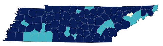 Tennessee Warbler county map