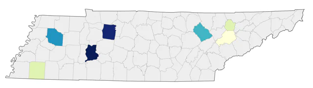 Townsend's Solitaire county map