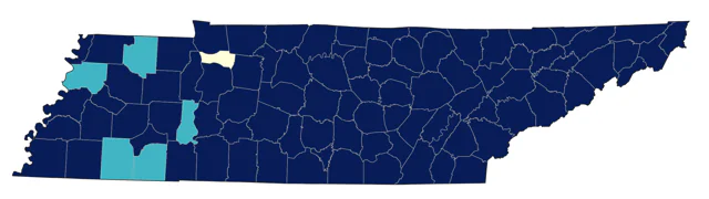 Tree Swallow county map