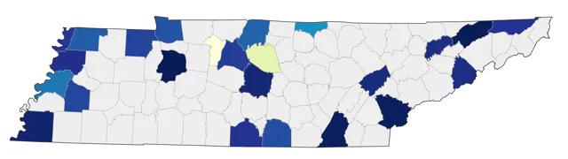 Tricolored Heron county map