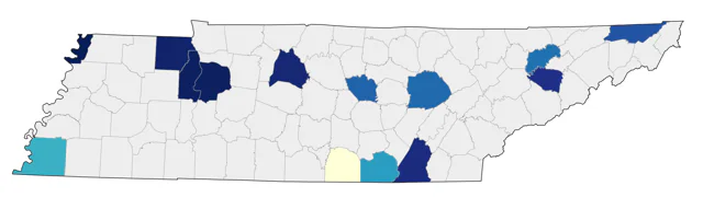 Western Grebe county map