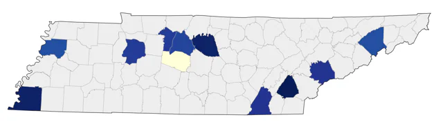 Western Tanager county map