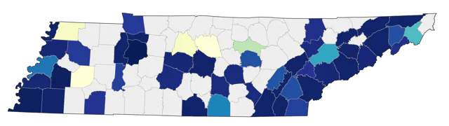 White Ibis county map