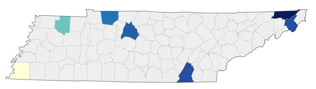 White-winged Crossbill county map
