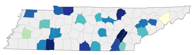Whooping Crane county map