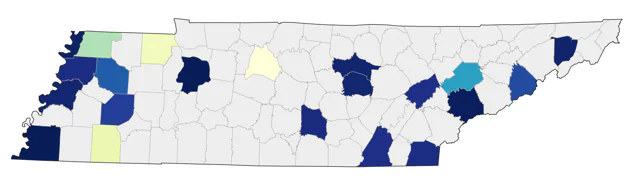 Wood Stork county map
