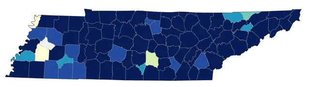 Worm-eating Warbler county map