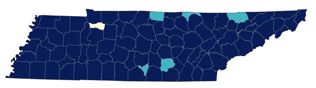 Yellow-billed Cuckoo county map