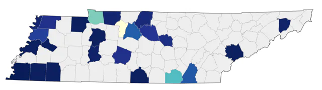 Yellow-headed Blackbird county map