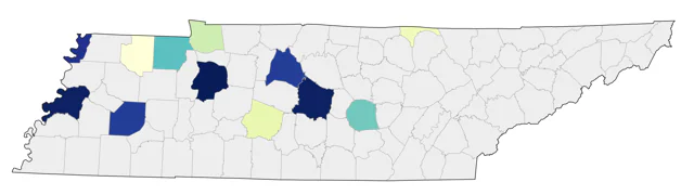 Yellow Rail county map