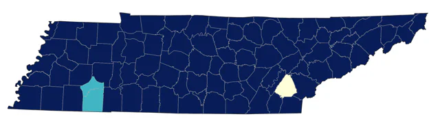Yellow-throated Vireo county map