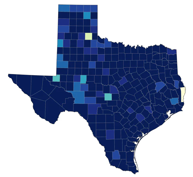 American Coot county map