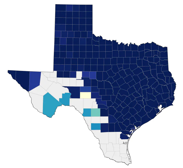 American Crow county map