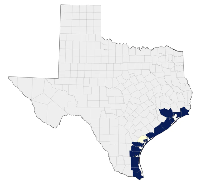 American Oystercatcher county map