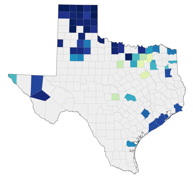 American Tree Sparrow county map