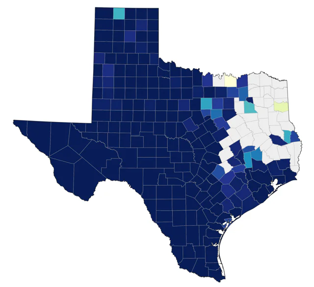 Ash-throated Flycatcher county map
