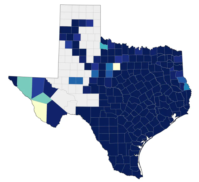Black-bellied Whistling-Duck county map